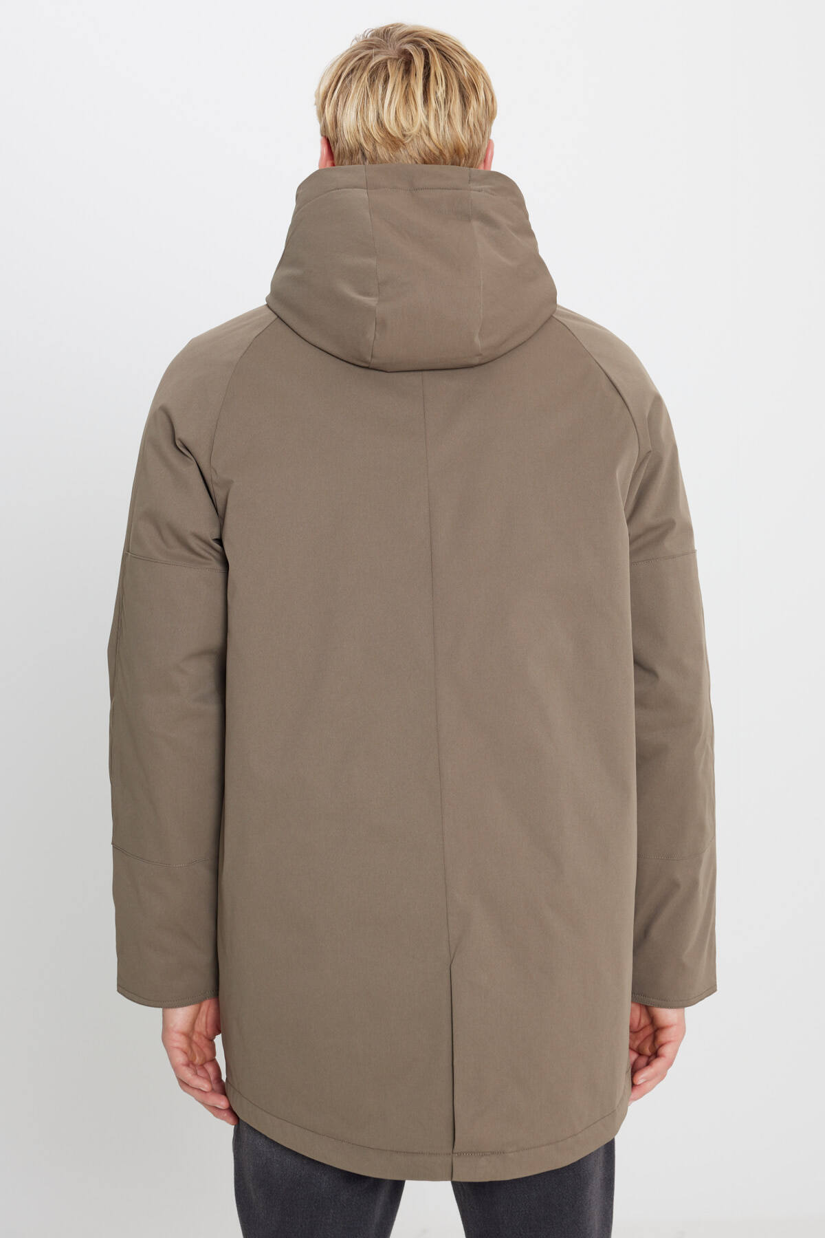 AC&Co / Altınyıldız Classics  Erkek Haki Soğuk Geçirmez Mont Kaban Standart Fit Normal Kesim Kapüşonlu Dik Yaka Yan Cepli - Görsel 11