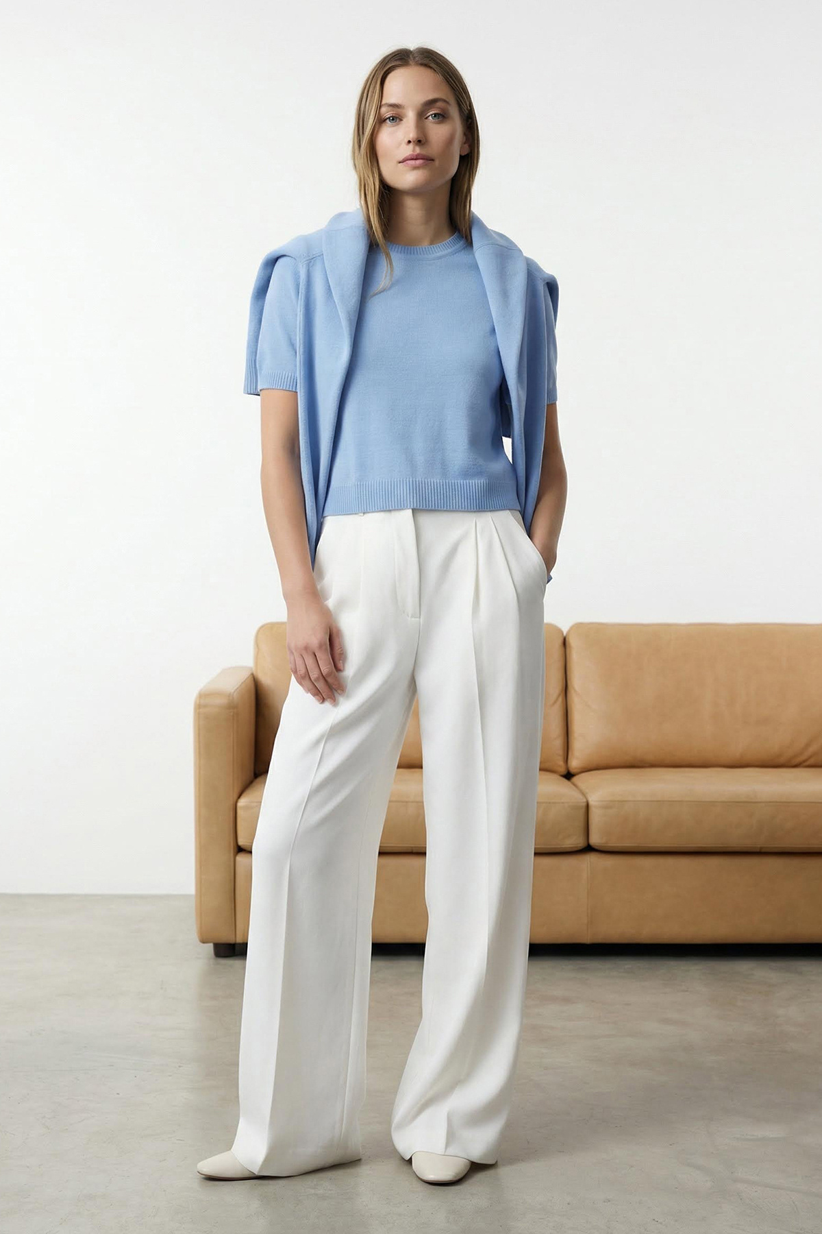 Trendyolmilla  Mavi Basic Hırka-Bluz Triko Hırka TWOAW25HI00216 - Görsel 2