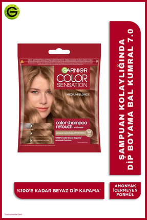 Garnier Color Shampoo Retouch Şampuan Kolaylığında Dip Boyası, Bal Kumral 7.0