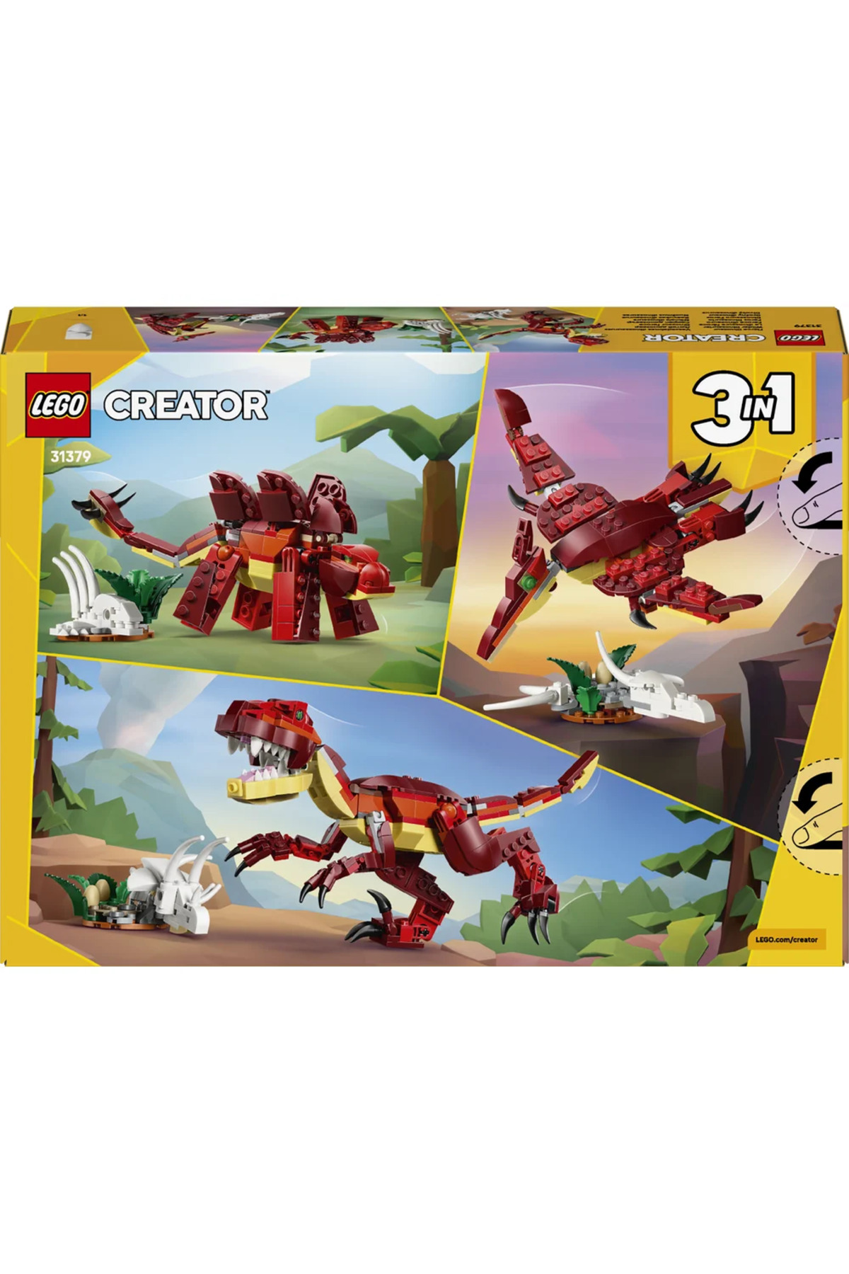 LEGO ® Creator 3’ü 1 Arada Vahşi Dinozor 31379 – 8+ Yaratıcı Oyuncak Yapım Seti (283 Parça) fotoğrafı 4 (önizleme)