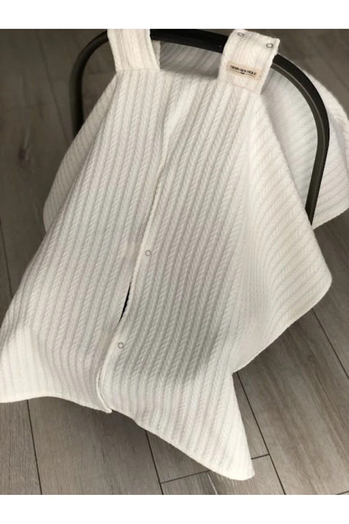 DERİN BOUTİQUES Krem Örgü Pike Puset Örtüsü fotoğrafı 4 (önizleme)