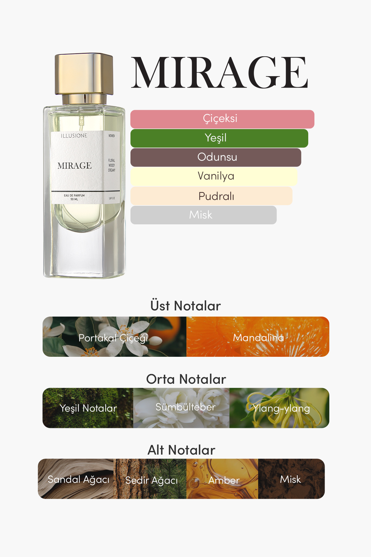 Mirage Edp Kadın Parfüm 50ml | Çiçeksi -Odunsu- Kremsi | Portakal Çiçeği, Sümbülteber, Vanilya, Misk — IPW001 — تصویر 6 از 9