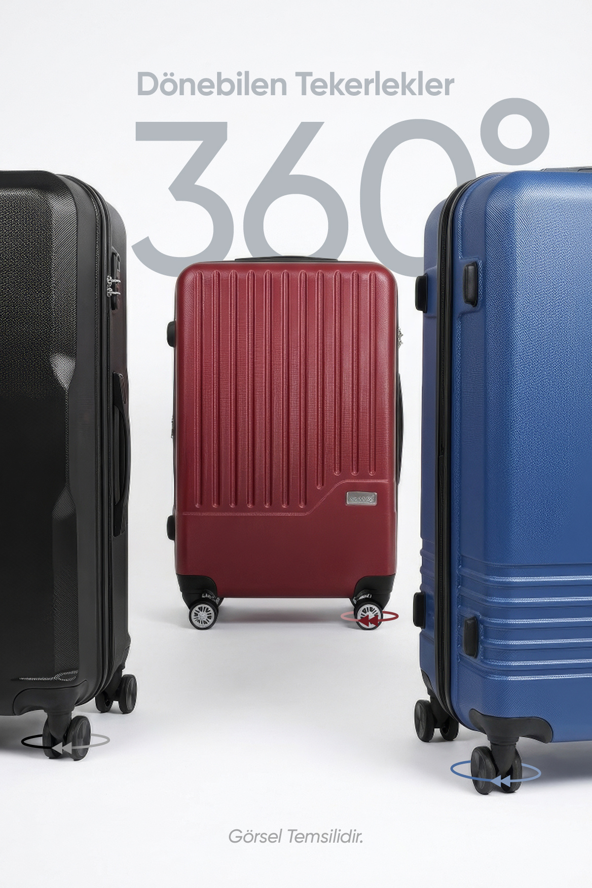 Wexta  Valiz - Büyük Boy ve Orta Boy 2'li Set - Karışık Renk ve Karışık Model - Görsel 4