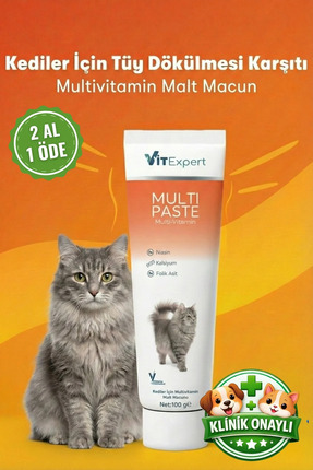 Vitexpert Multi Paste Tüm Kediler Için Multi Vitamin Bağışıklık Ve Tüy Sağlığ...