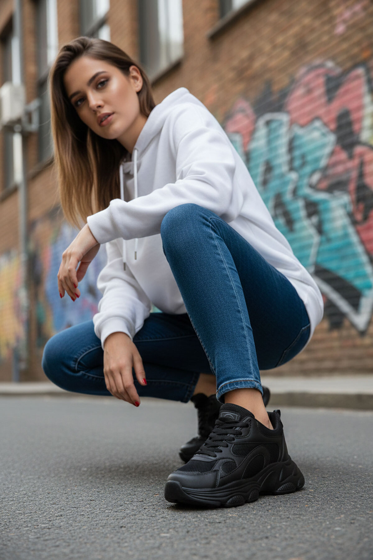 Black-Black Female Sneaker 20566