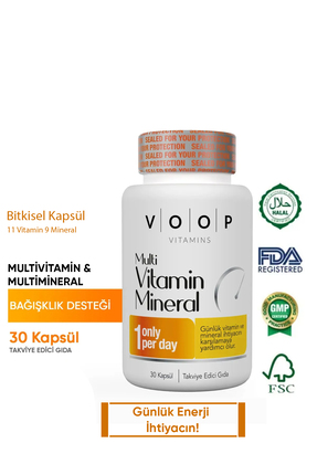 VOOP Multi Vitamin & Mineral - 30 Kapsül ( 11 Vitamin & 9 Mineral )