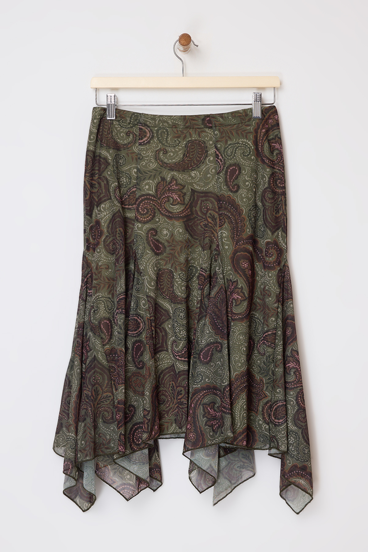 Trendyolmilla  Çok Renkli Çiçekli A-Kesim/Çan Form Volanlı/Fırfırlı Normal Bel Midi Tül Örme Etek TWOSS26ET00019 - Görsel 5