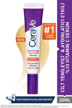 CeraVe Skin Renewing Cilt Yenileyici & Aydınlatıcı Etkili C Vitamini Yüz Seru...