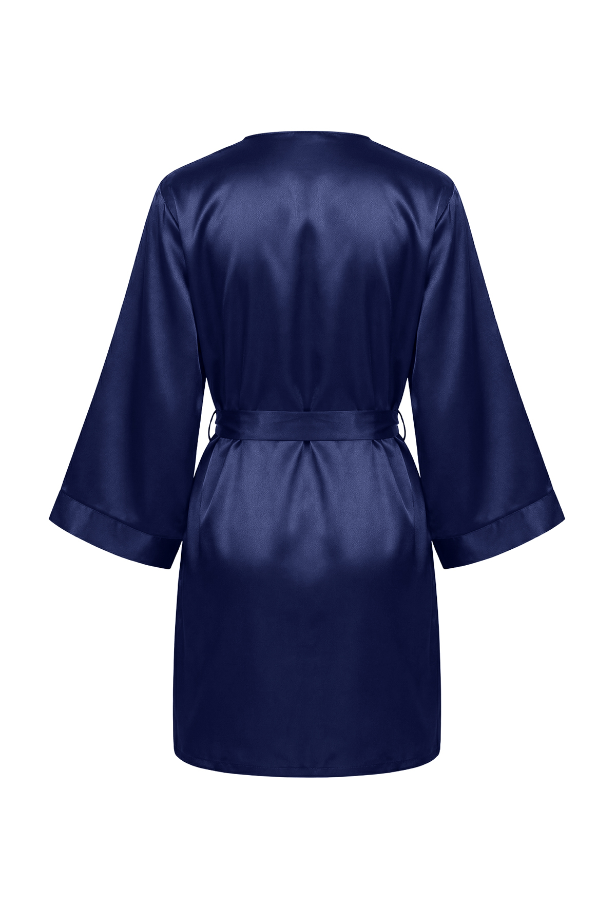 Trendyolmilla  Lacivert Saten Dantel Detaylı 4'lü Çeyiz Set Dokuma Pijama Takımı- Külot-Sabahlık THMSS26PT00036 - Görsel 8