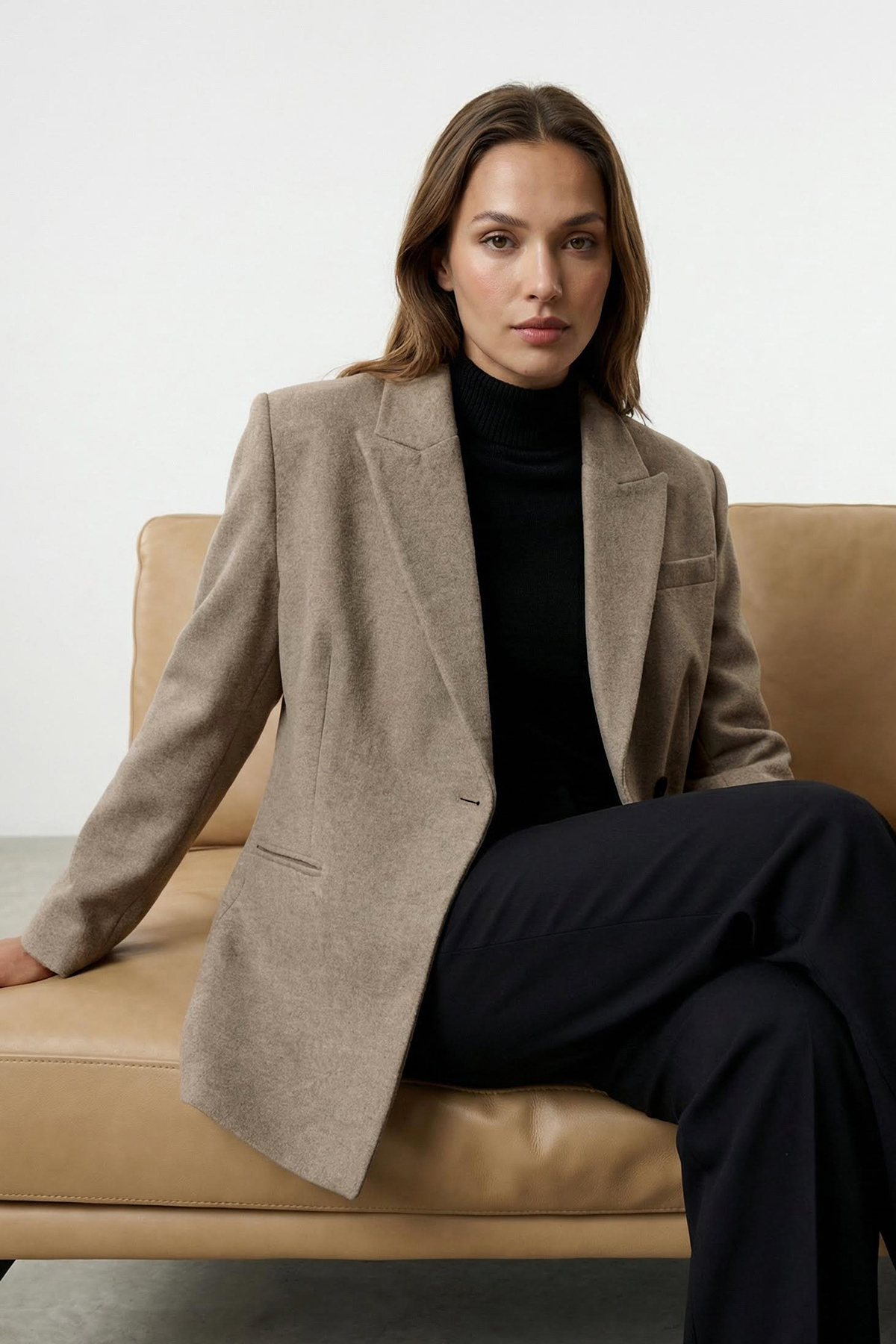 Trendyol Collection Vison Кашмирен сако с двойно закопчаване TWOAW25BC00011