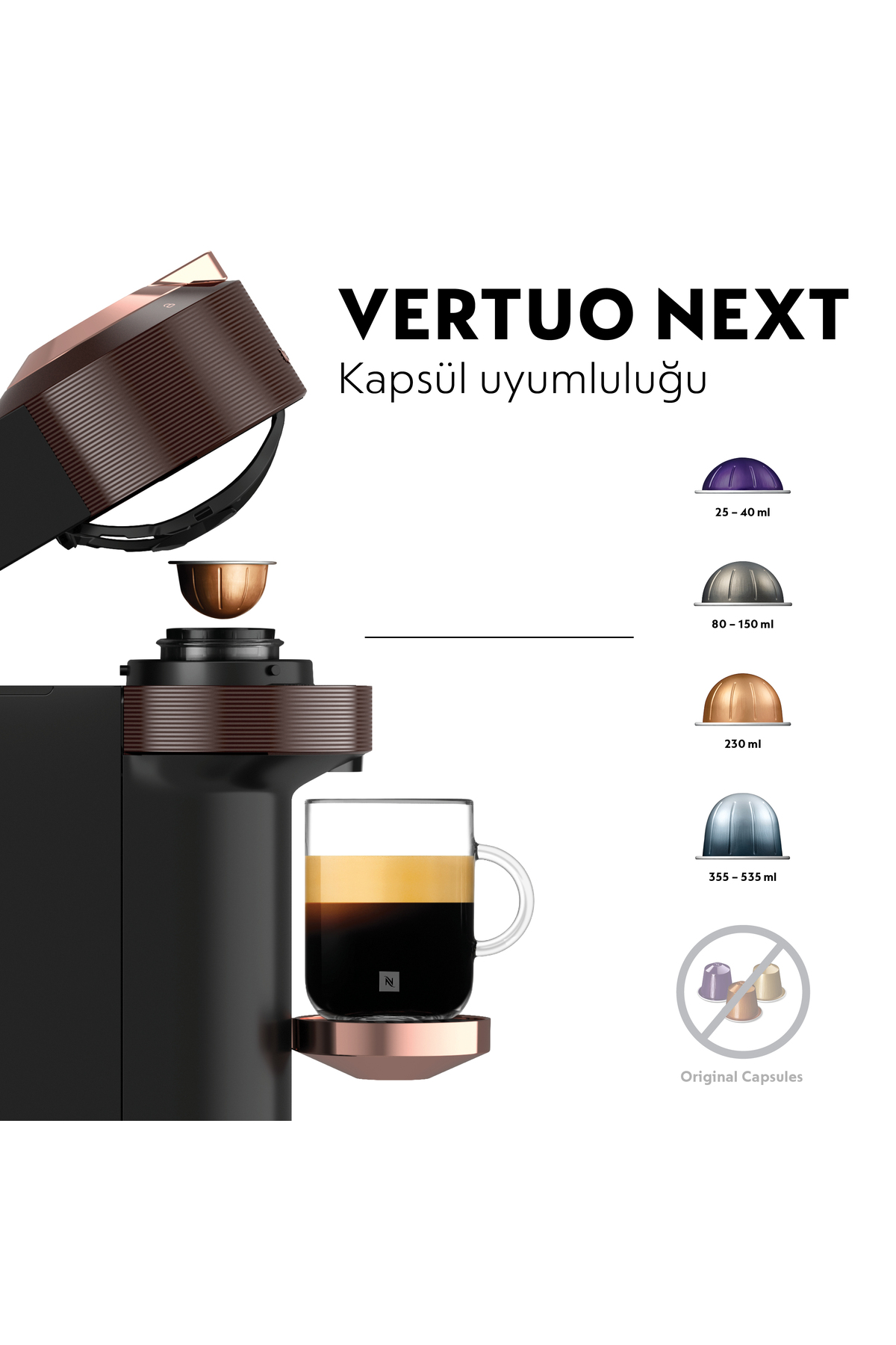 Vertuo Next Premium Kahve Makinesi, Kahverengi 5