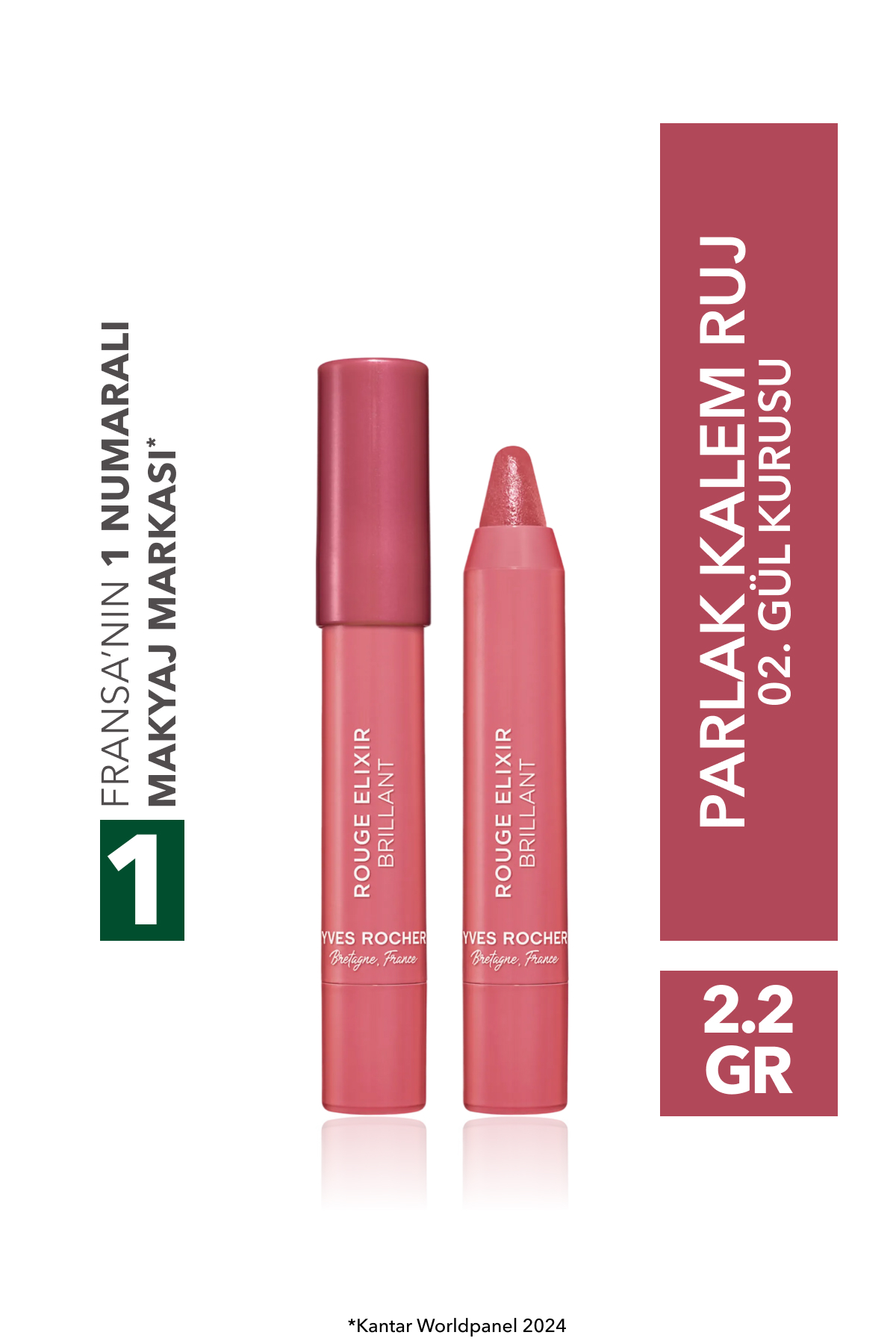 Yves Rocher Parlak Kalem Ruj-02 Gül Kurusu-50787