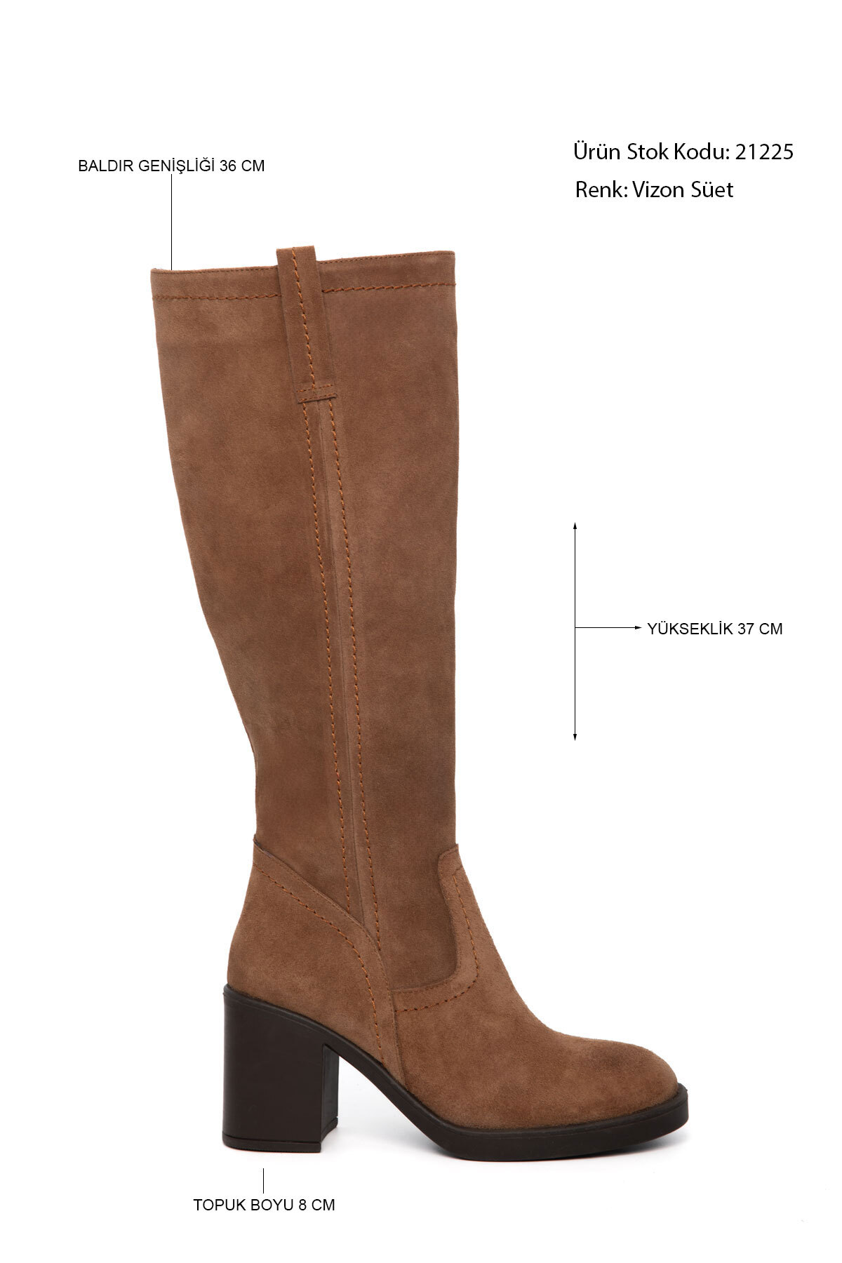 SOHO  Vizon Süet Hakiki Deri Kadın Çizme 21225 - Görsel 4