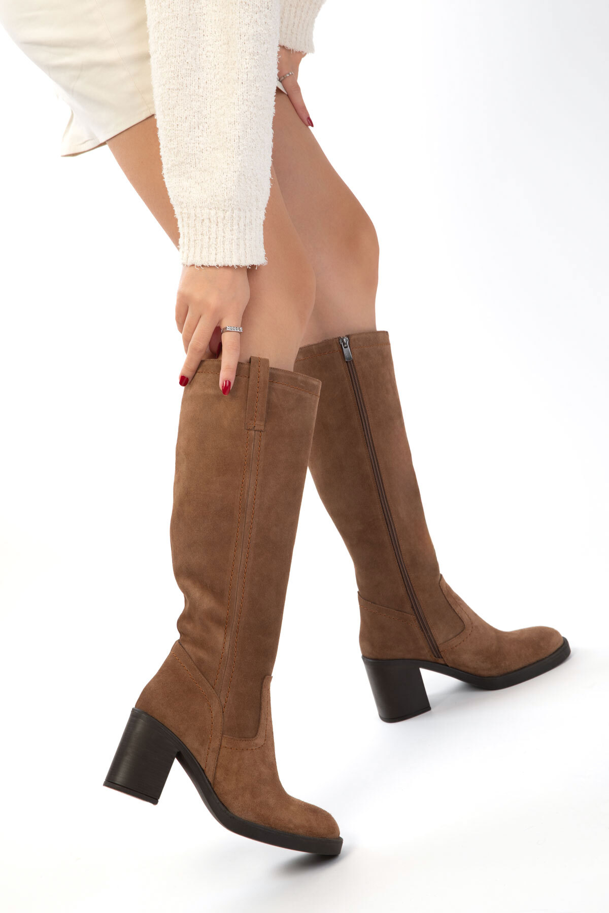SOHO  Vizon Süet Hakiki Deri Kadın Çizme 21225 - Görsel 3
