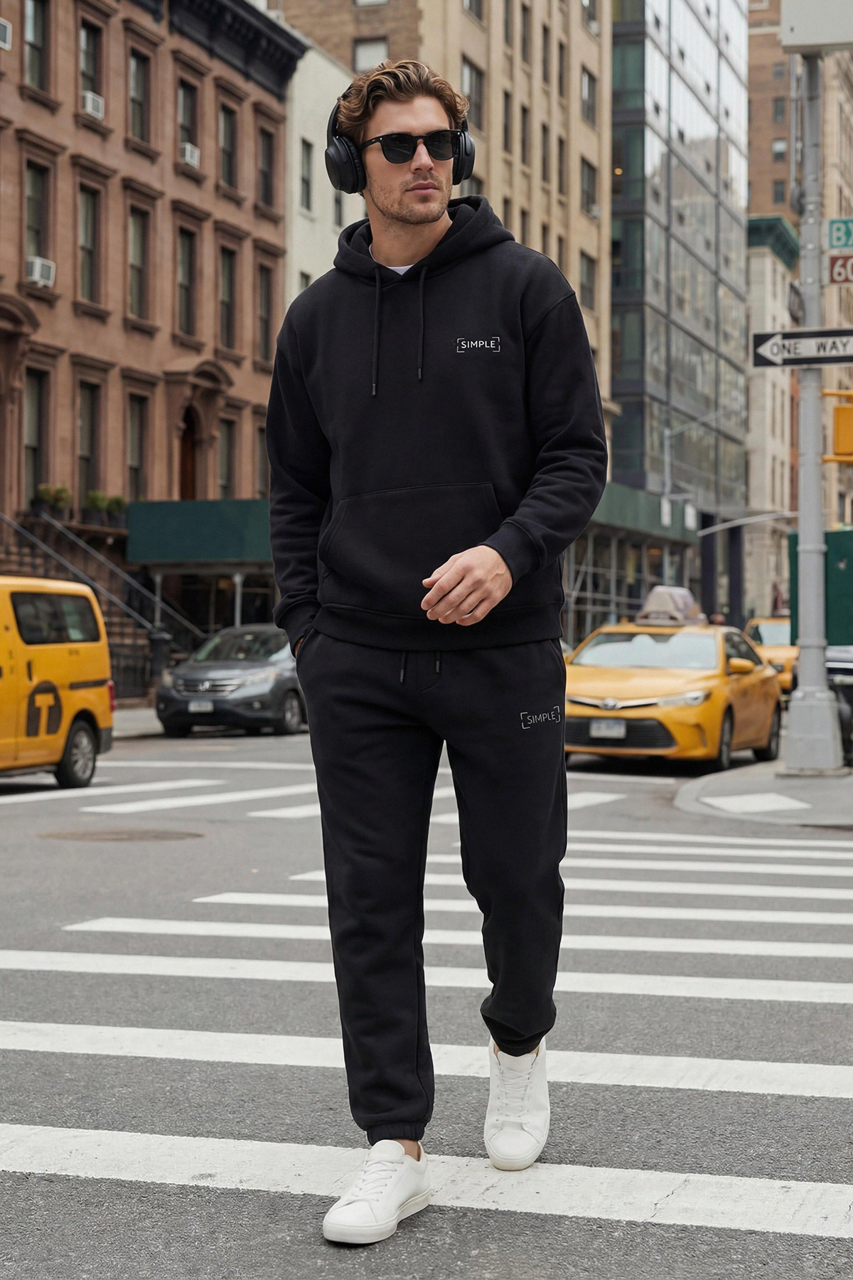 Trendyol Collection Bluza z kapturem i haftem w kolorze czarnym oversize oraz...