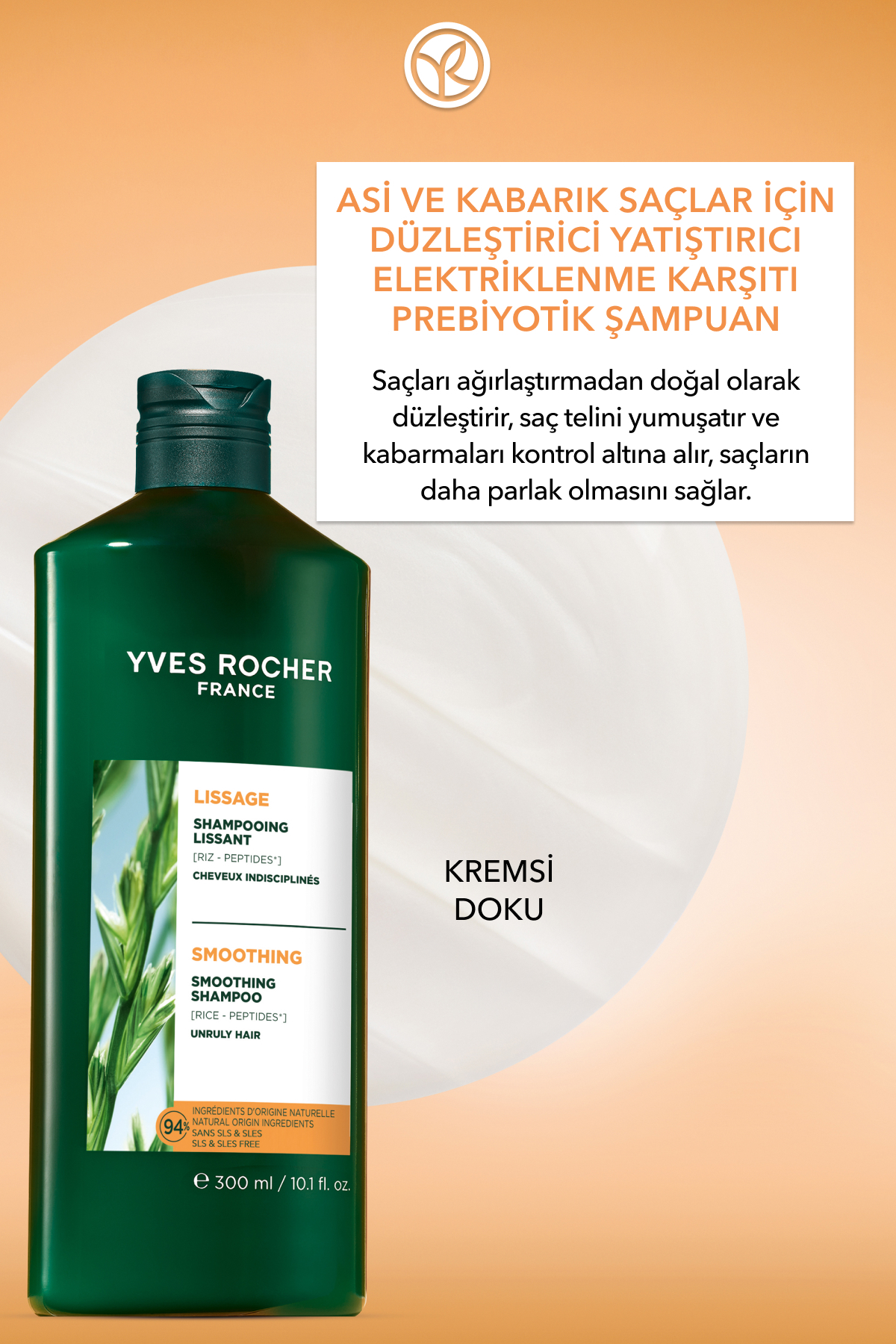 Yatıştırıcı Prebiyotik Şampuan-Asi ve Kabarık Saçlar / Lissage-SLS,SLES İçermez,Vegan-300ml — 729 — تصویر 2 از 7