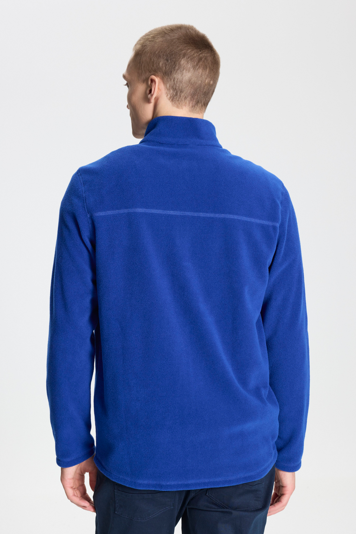 AC&Co / Altınyıldız Classics  Erkek Saks Mavi Anti-pilling Tüylenme Yapmayan Isı Koruyan Standart Fit Dik Yaka Polar Sweatshirt - Görsel 6