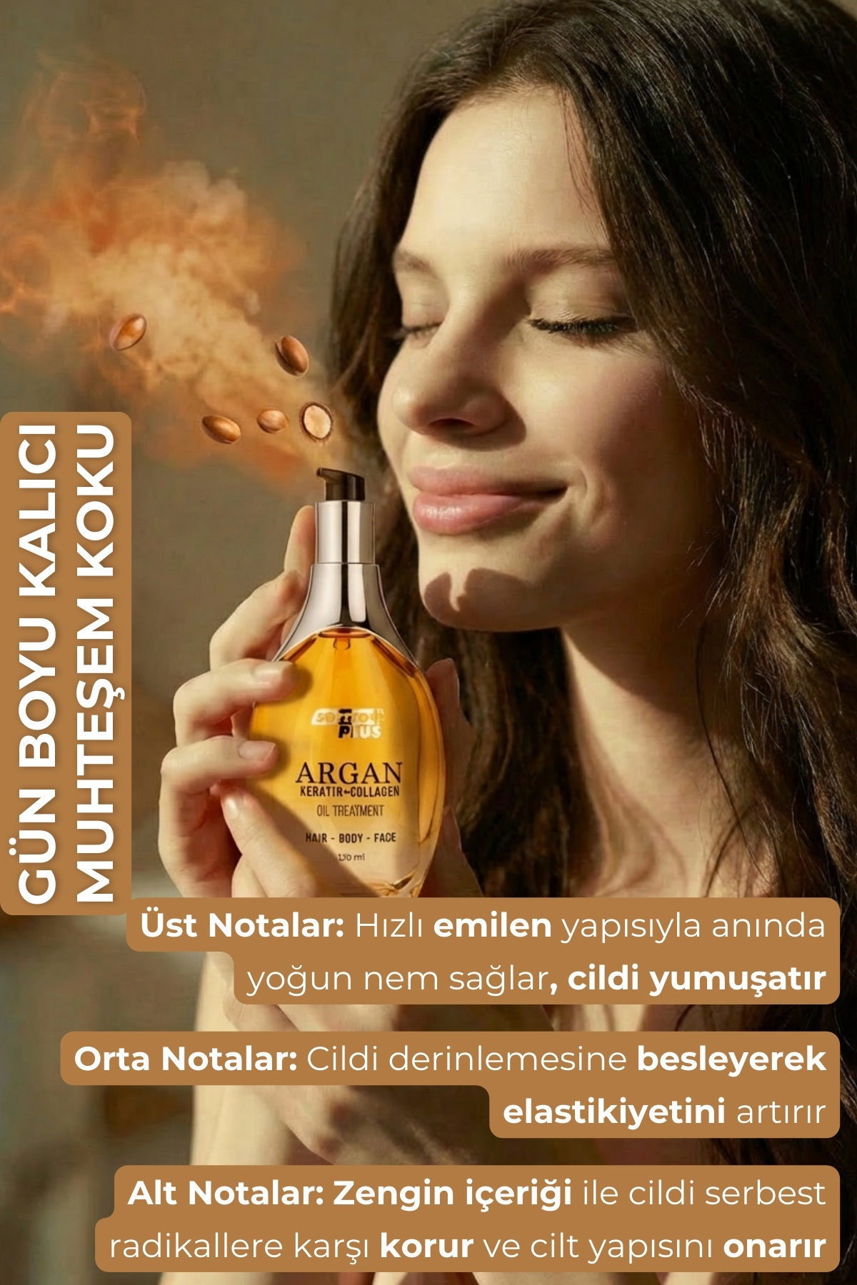 Argan İçerikli Saç Vücut ve Cilt Bakım Yağı 120 ml — pencereliargan120ml — تصویر 3 از 7