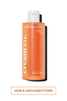 Cream Co. Leke Karşıtı Gözenek Sıkılaştırıcı AHA BHA C Vitamini Tonik | Gliko...