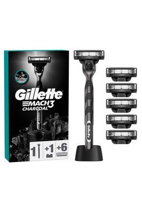 Gillette Mach3 Charcoal Tıraş Makinesi ve Yedek Bıçağı 6'lı + Tıraş Bıçağı St...