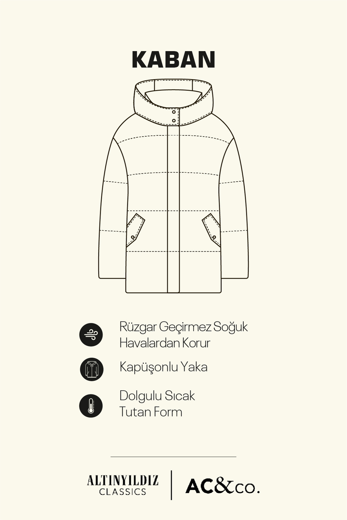 AC&Co / Altınyıldız Classics  Erkek Haki Soğuk Geçirmez Sıcak Tutan Dolgulu Mont Kaban Standart Fit Dik Yaka Kapüşonlu Kapak Cepli - Görsel 4