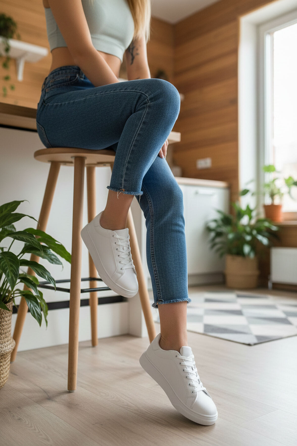 SOHO  Beyaz Kadın Sneaker 14395 - Görsel 3