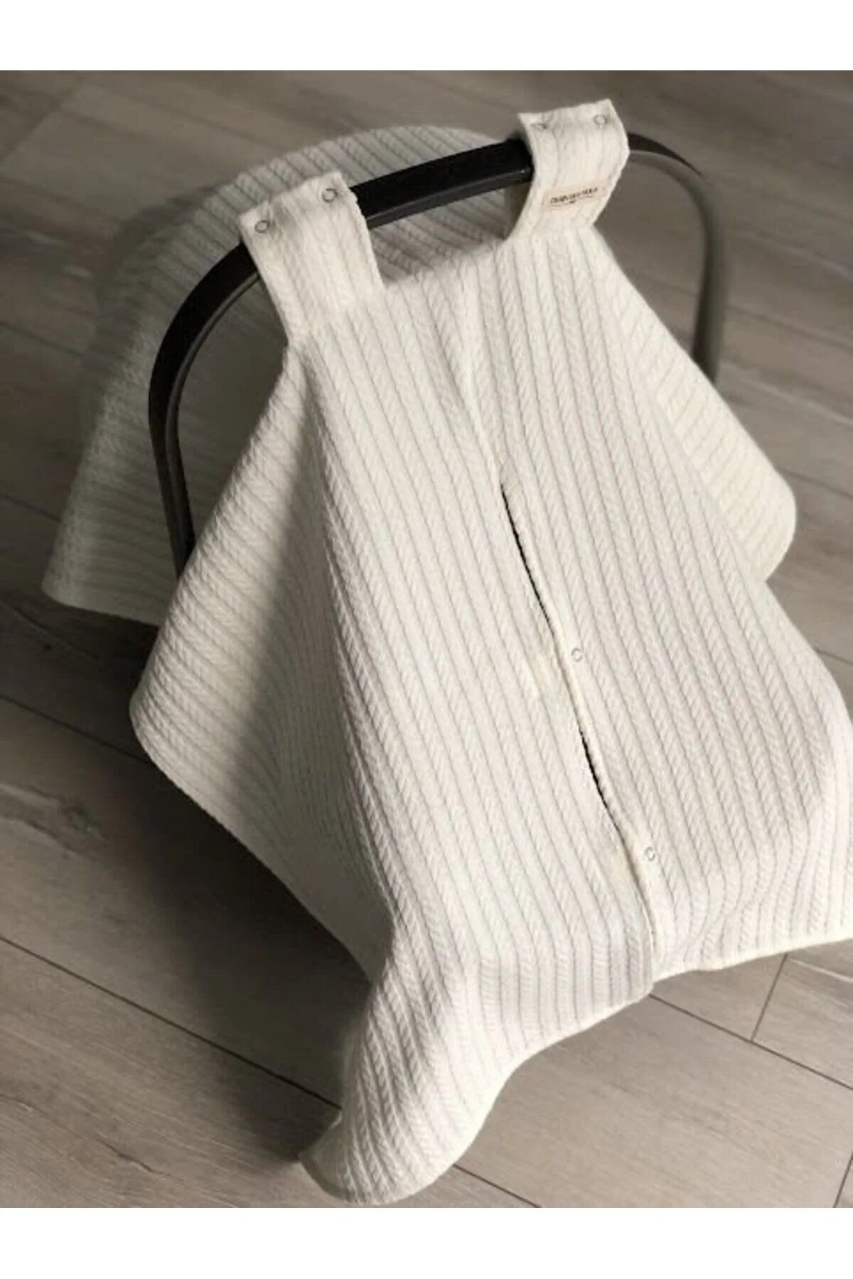 DERİN BOUTİQUES Krem Örgü Pike Puset Örtüsü fotoğrafı 3 (önizleme)