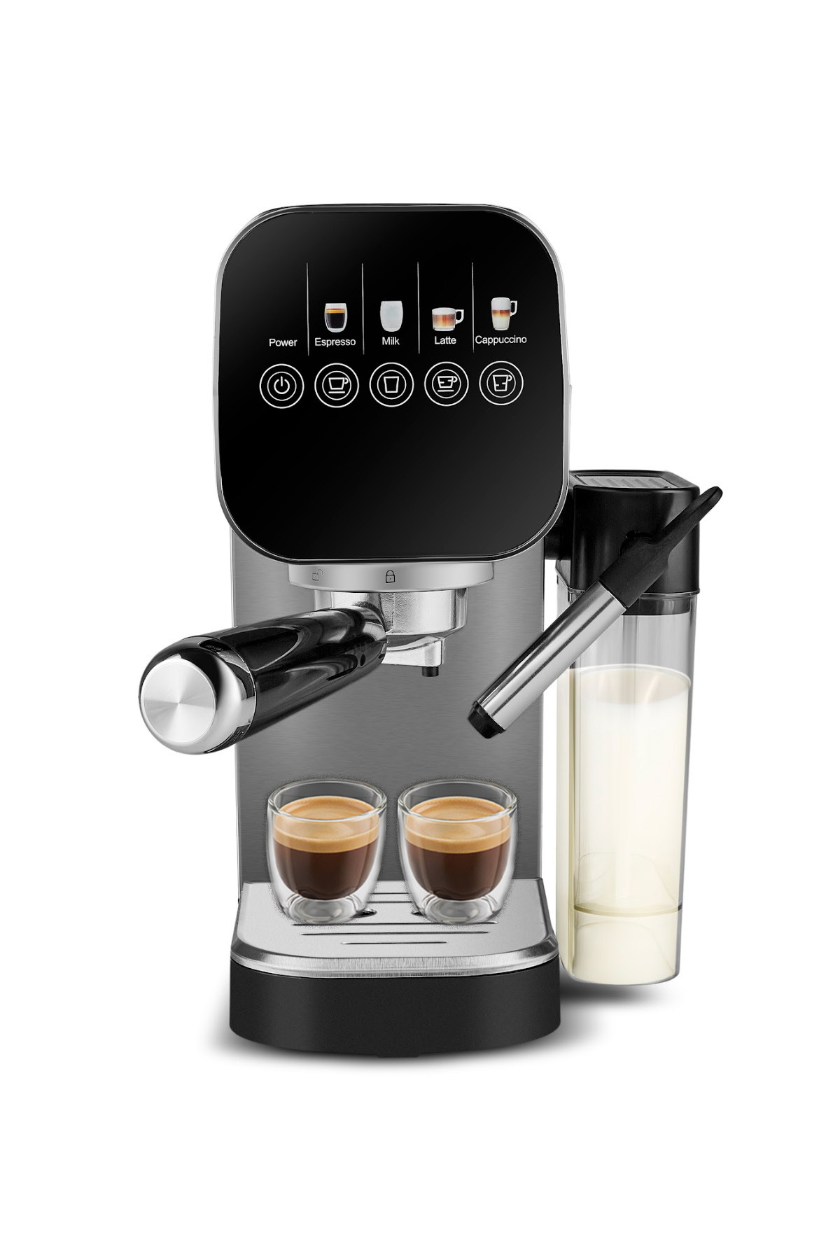 Mycaffee Barista S20 Automatic Espresso and Latte Machine with Integrated Milk Bowl Silver