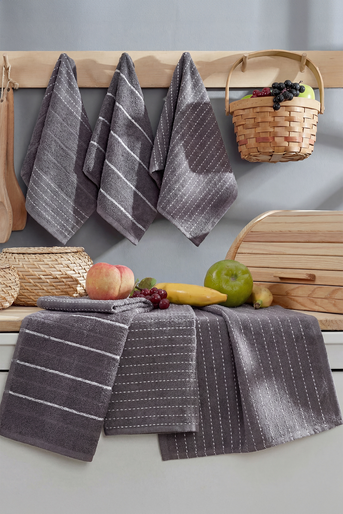 TRENDYOLMİLLA HOME Set mit 6 Küchenhandtüchern, 30 x 45 cm, TPHSS25MH00000