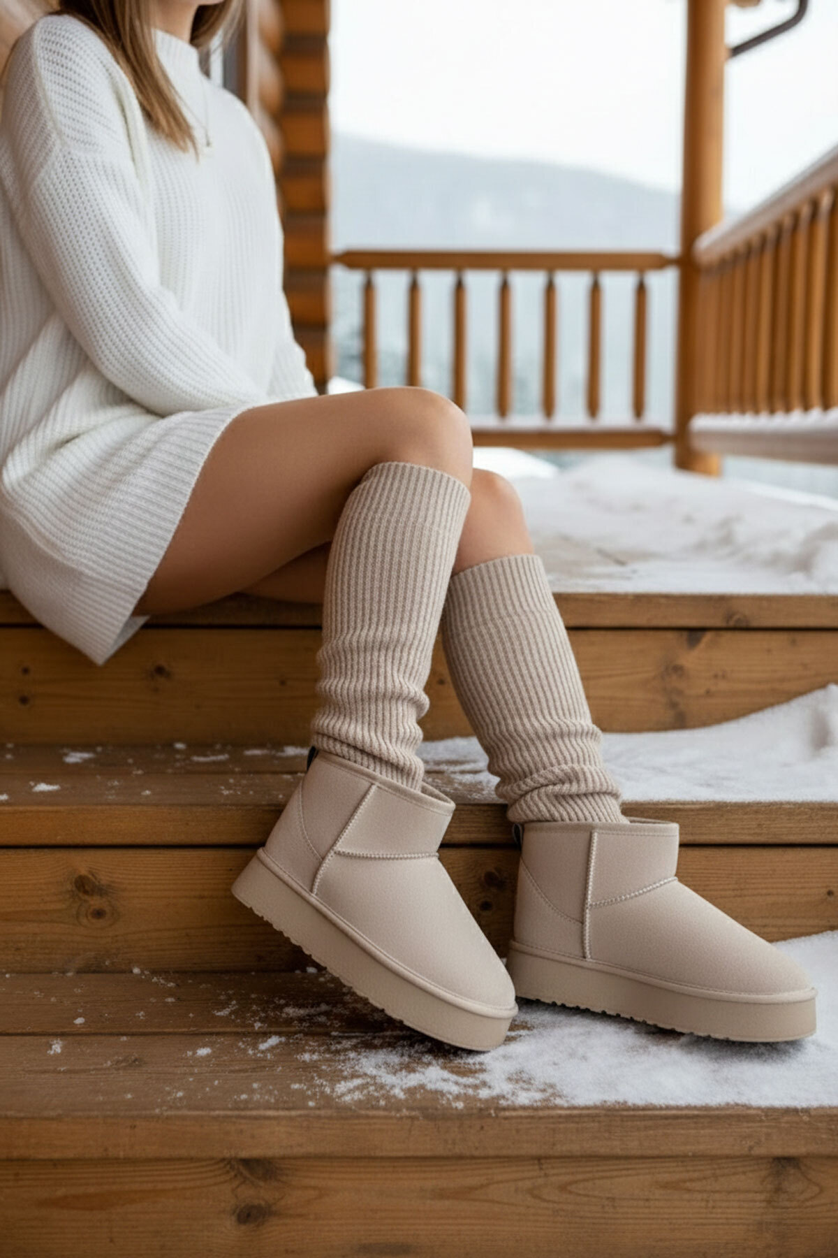 SOHO Beżowe Zamszowe Buty Damskie - Model Bootie 19761