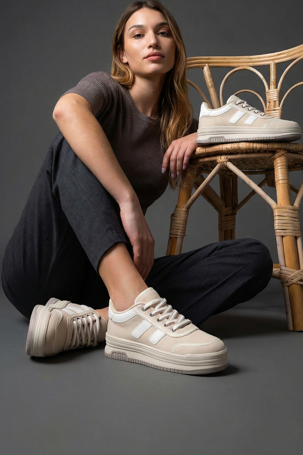 DARK SEER DS Sapphire Beige Damen-Sneaker