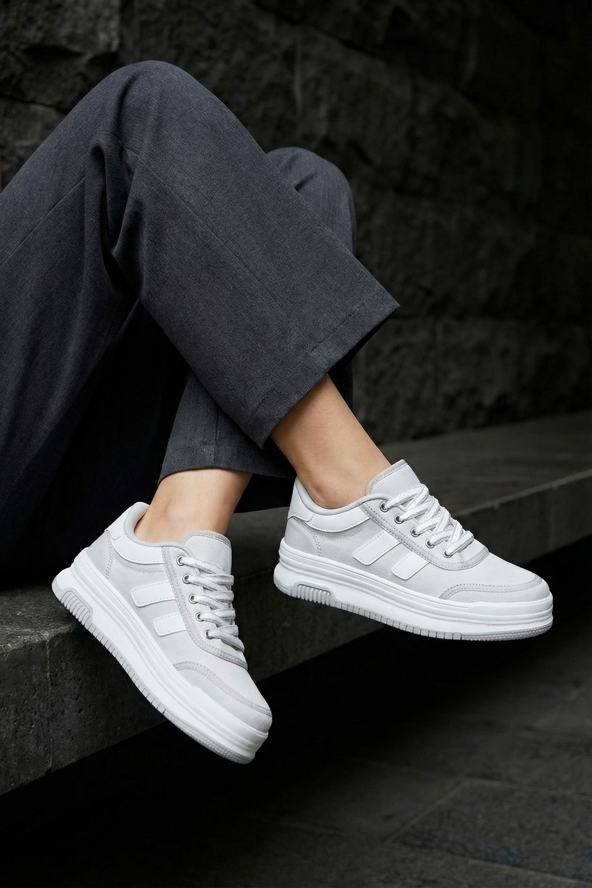 DS Sapphire Gray White Women's Sneakers