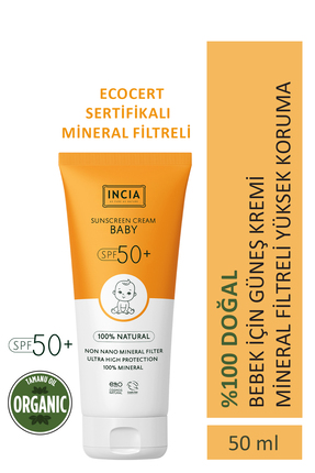 INCIA %100 Doğal Bebek Güneş Kremi Leke Karşıtı Mineral Filtreli Yüksek Korum...