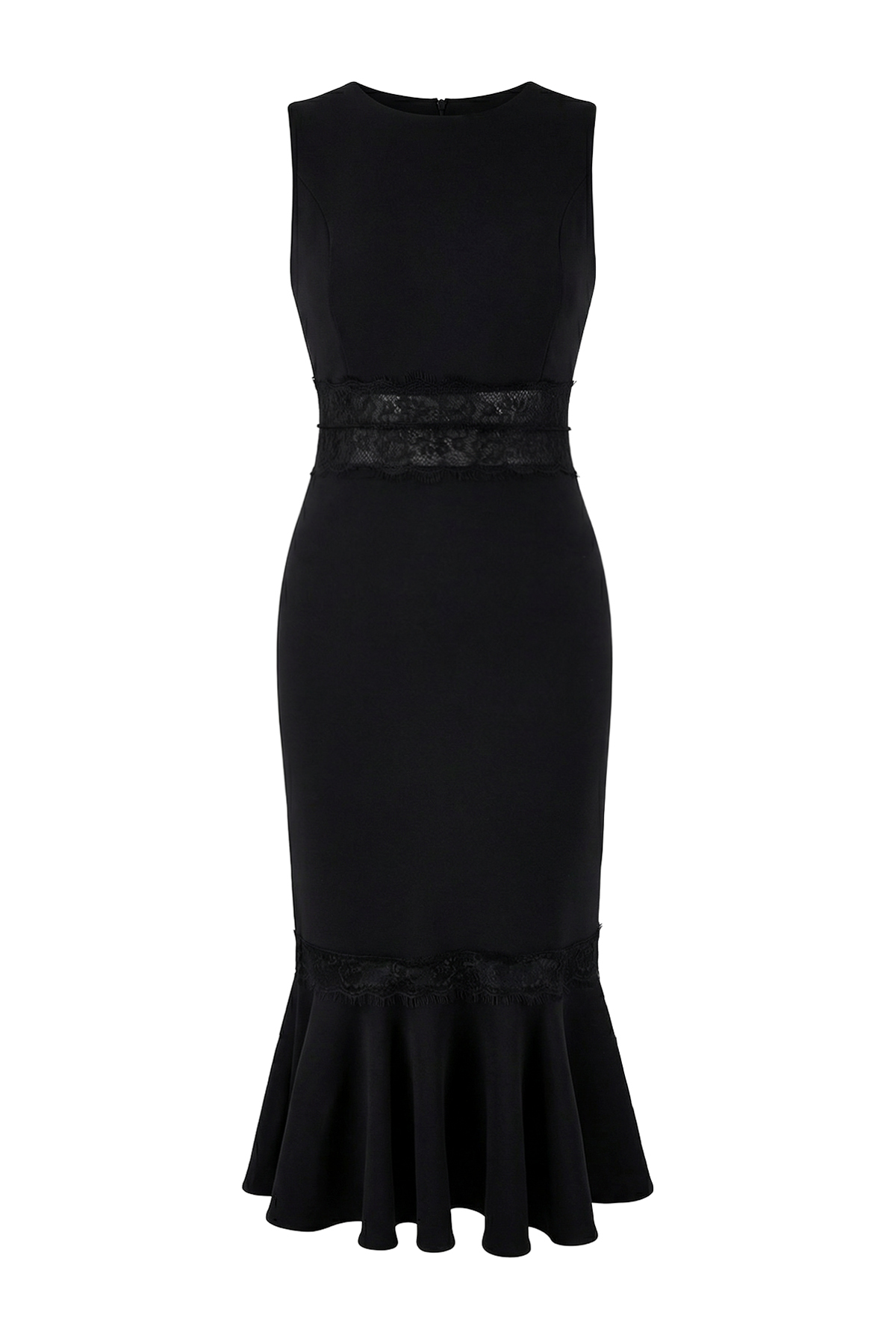 Trendyolmilla  Siyah Dantel Detaylı Dokuma Midi Şık/Gece Elbise TPRSS26EL00014 - Görsel 5