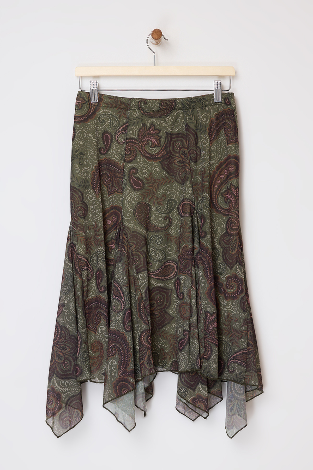 Trendyolmilla  Çok Renkli Çiçekli A-Kesim/Çan Form Volanlı/Fırfırlı Normal Bel Midi Tül Örme Etek TWOSS26ET00019 - Görsel 4