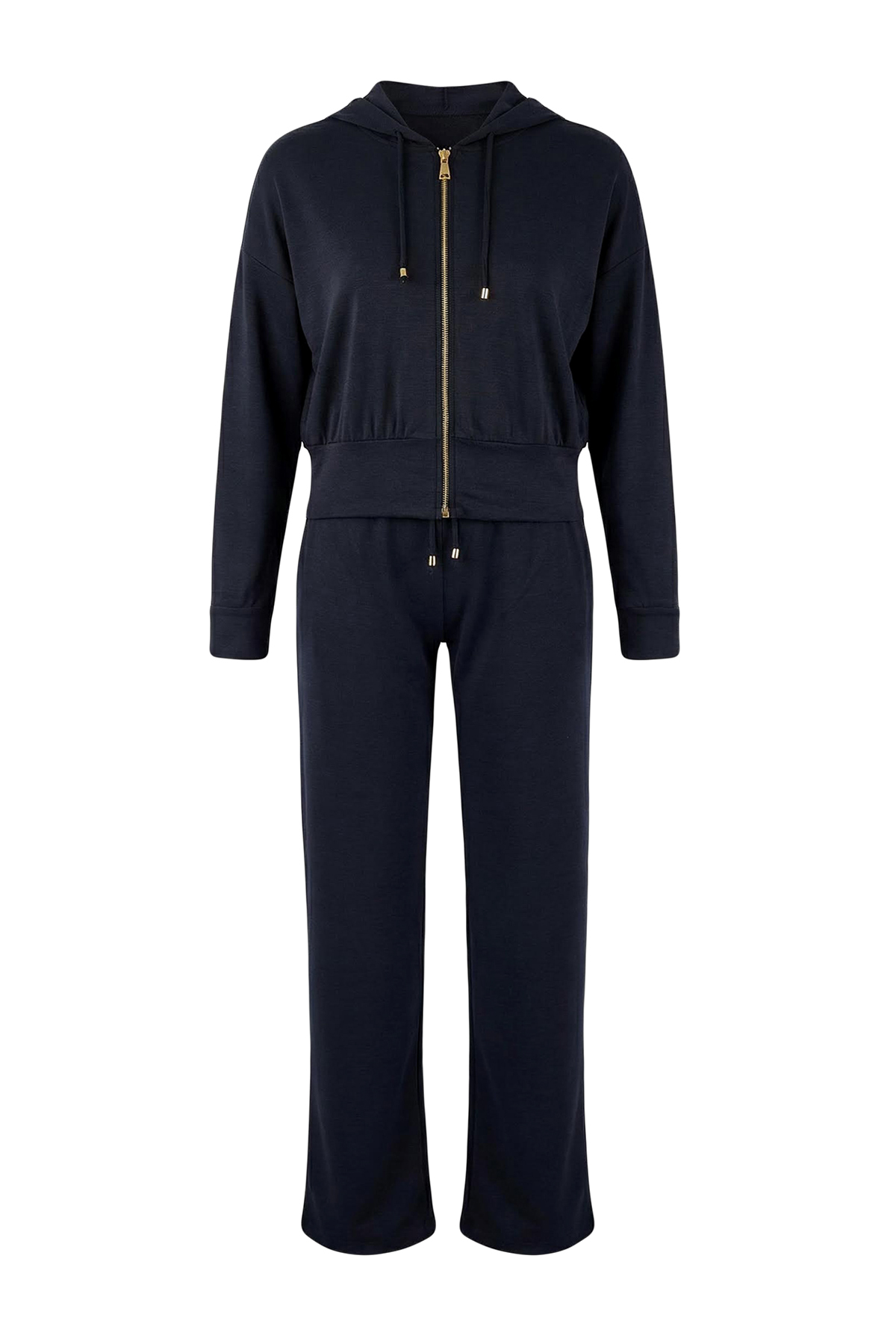 Trendyolmilla  Antrasit Regular Fermuarlı Düşük Kol Straight Pike Modal Premium Örme Alt-Üst Takım TWOSS26AU00022 - Görsel 5