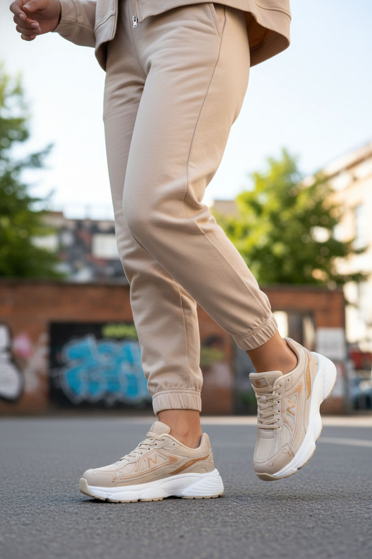 Beige-Tan Women's Sneaker 20762