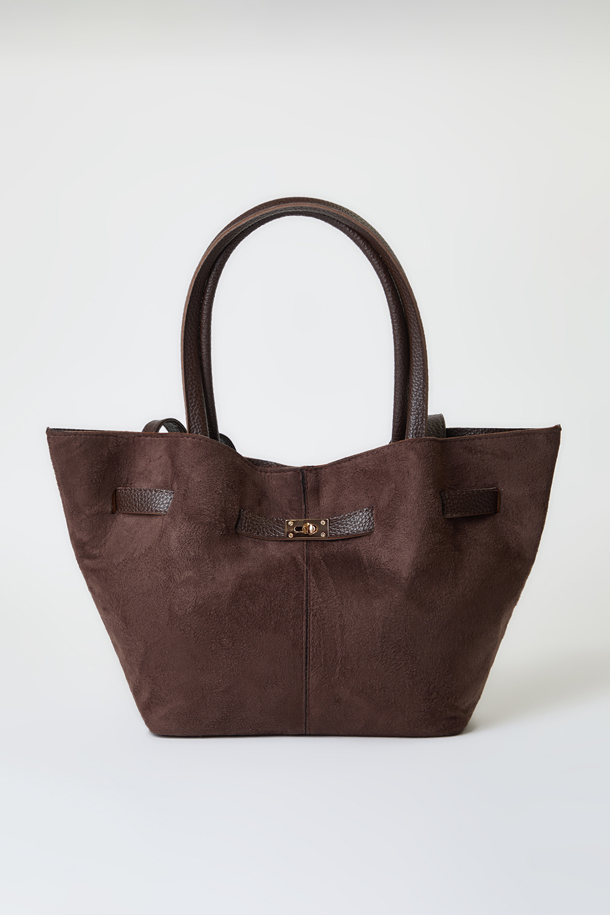 TRENDYOL SHOES Sötétbarna puha velúr fogantyúval és keresztpántos női válltás...