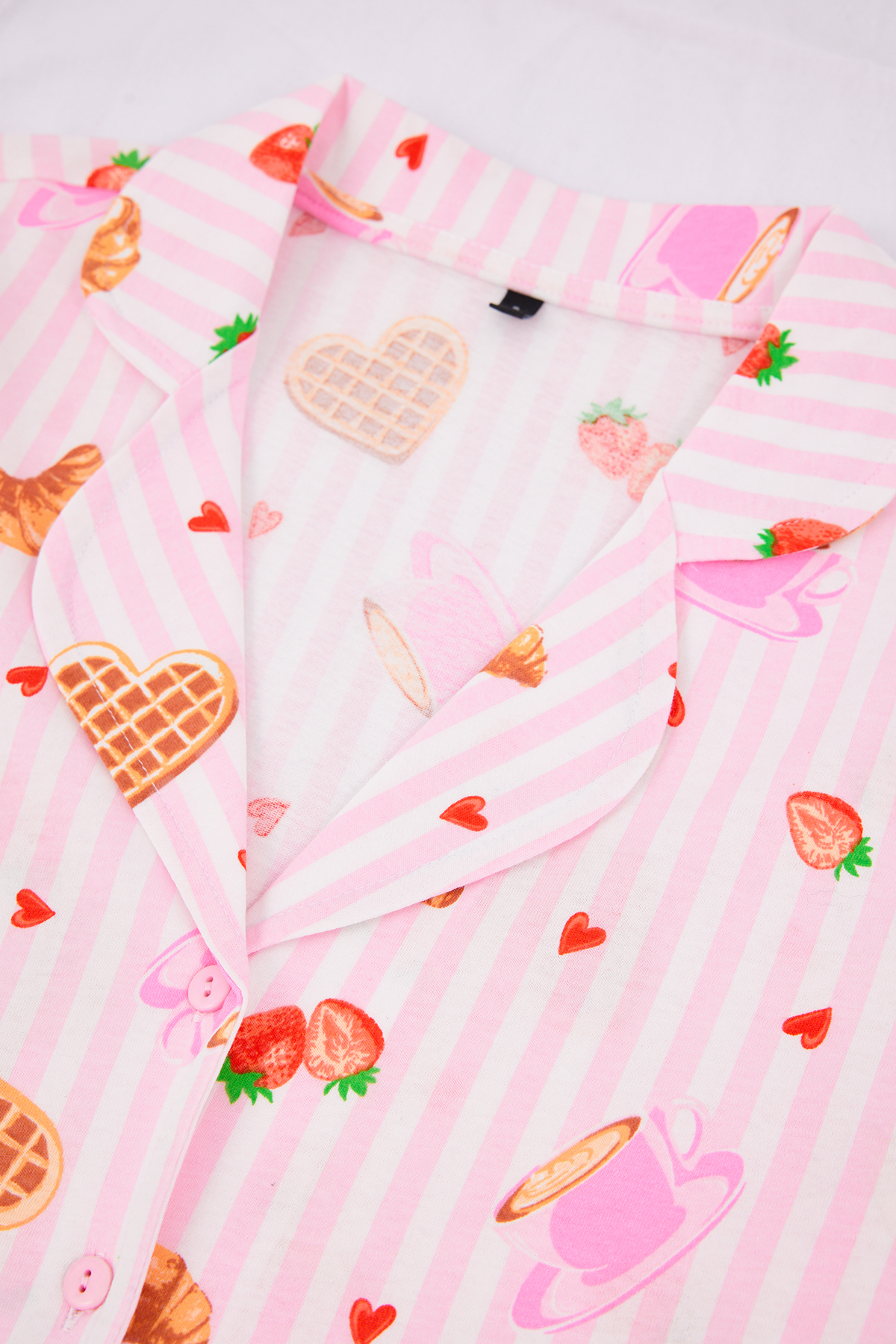 Trendyolmilla  Pembe-Çok Renkli %100 Pamuklu Eğlence Desenli Örme Pijama Takımı THMSS26PT00008 - Görsel 7