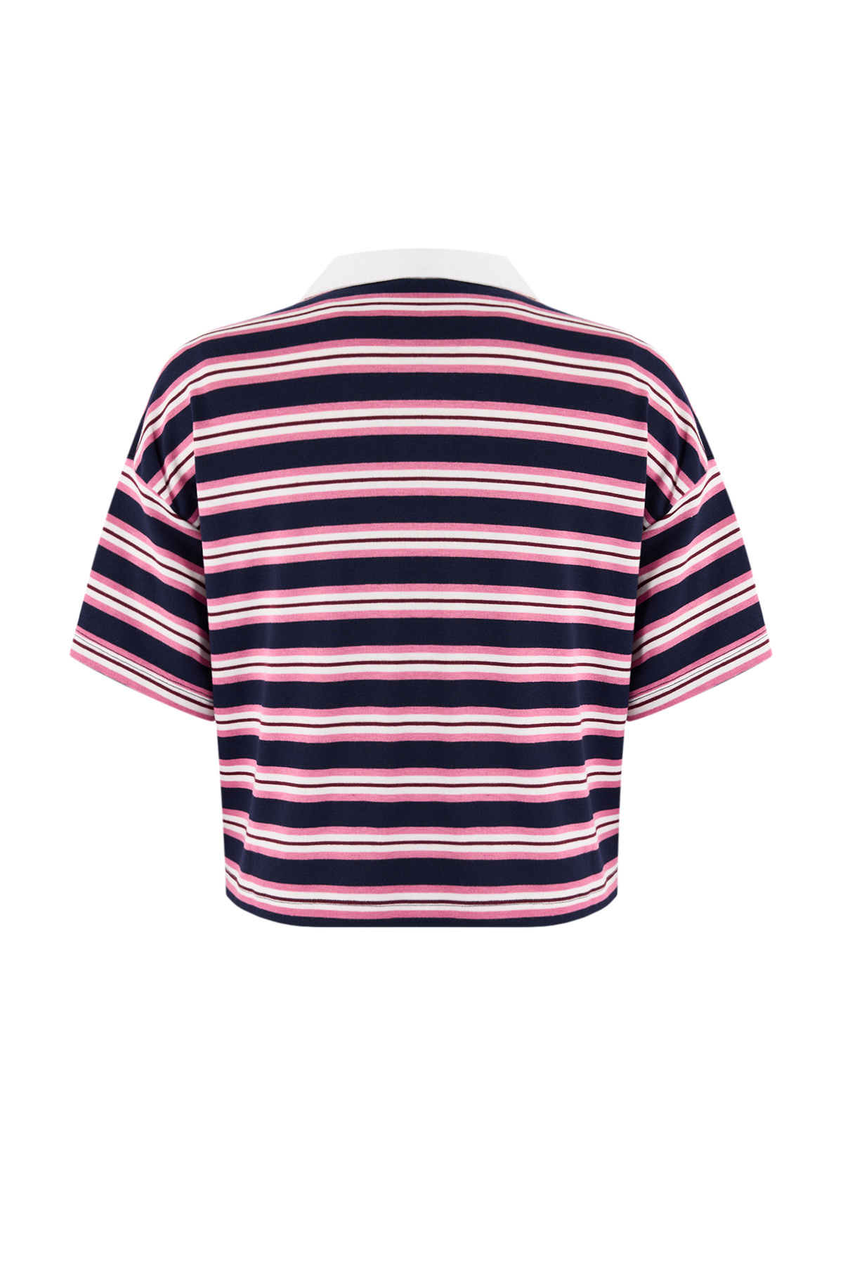 Trendyolmilla  Lacivert Çizgili Regular/Normal Kalıp Polo Yaka Tok Pamuklu Örme T-Shirt TWOSS26TS00032 - Görsel 6