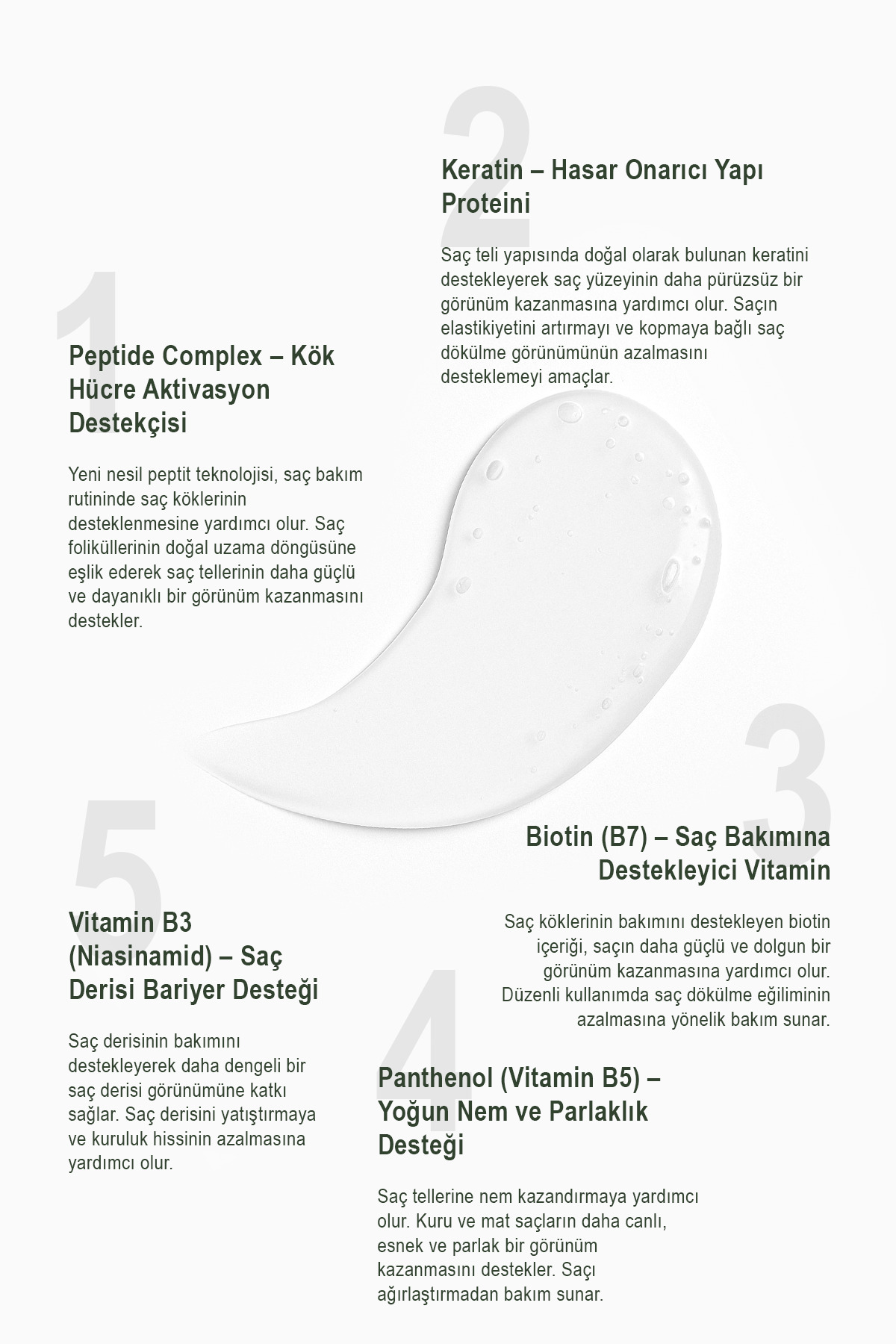 Peptide Complex & Keratin Saç Dökülmesine Karşı Sağlıklı Saç Uzatan Onarıcı Besleyici Şampuan — GLO-YS-YS001 — تصویر 3 از 4