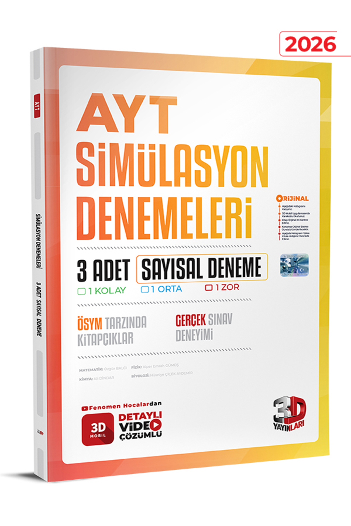 3D Yayınları AYT Sayısal Simülasyon Deneme - Fiyatı, Yorumları