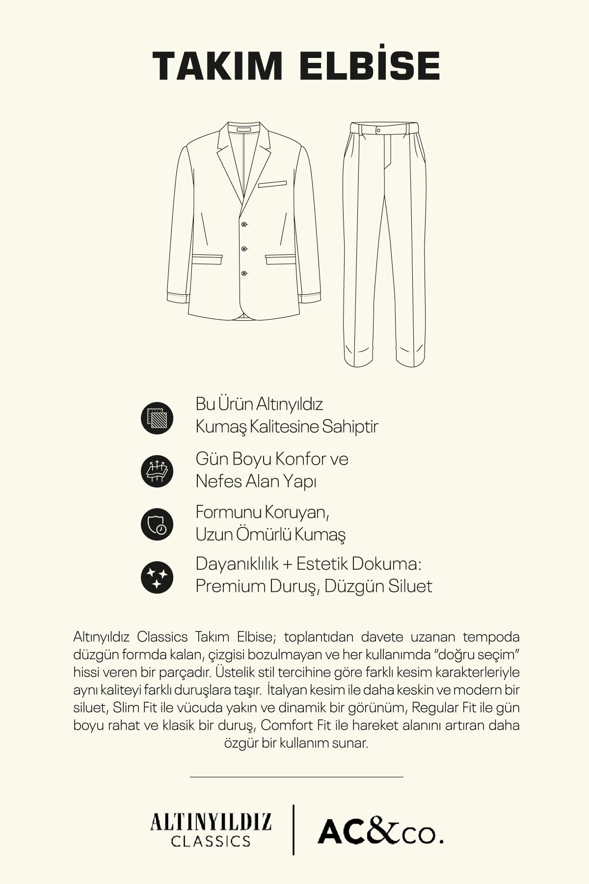 Altınyıldız Classics  Erkek Siyah Slim Fit Dar Kesim Mono Yaka Takım Elbise - Görsel 4