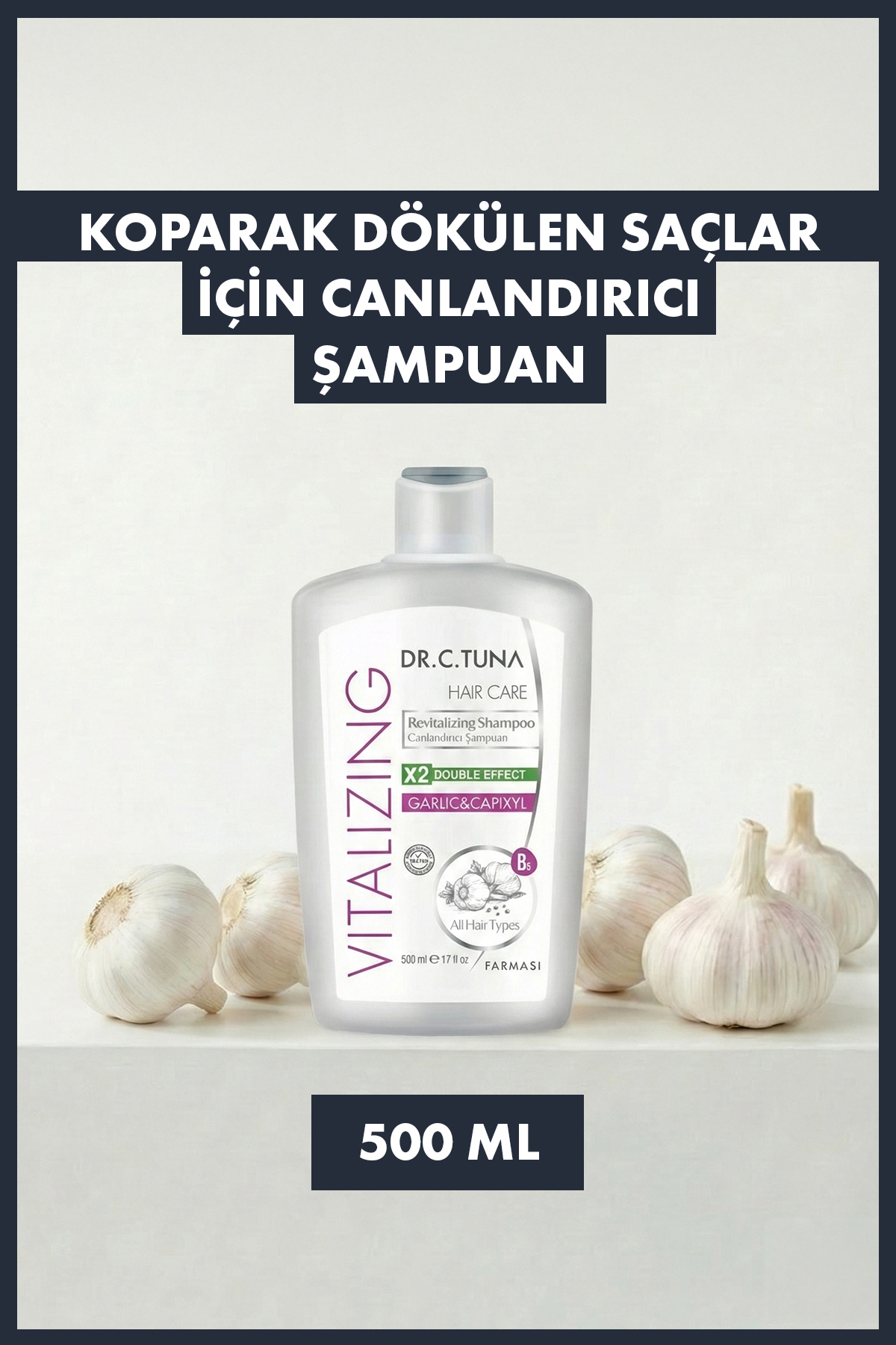 Farmasi Dr. C. Tuna Vitalizing Sarımsak & Capixyl Koparak Dökülen Saçlar Için Canlandırıcı Şampuan 500 ml - Fiyatı, Yorumları