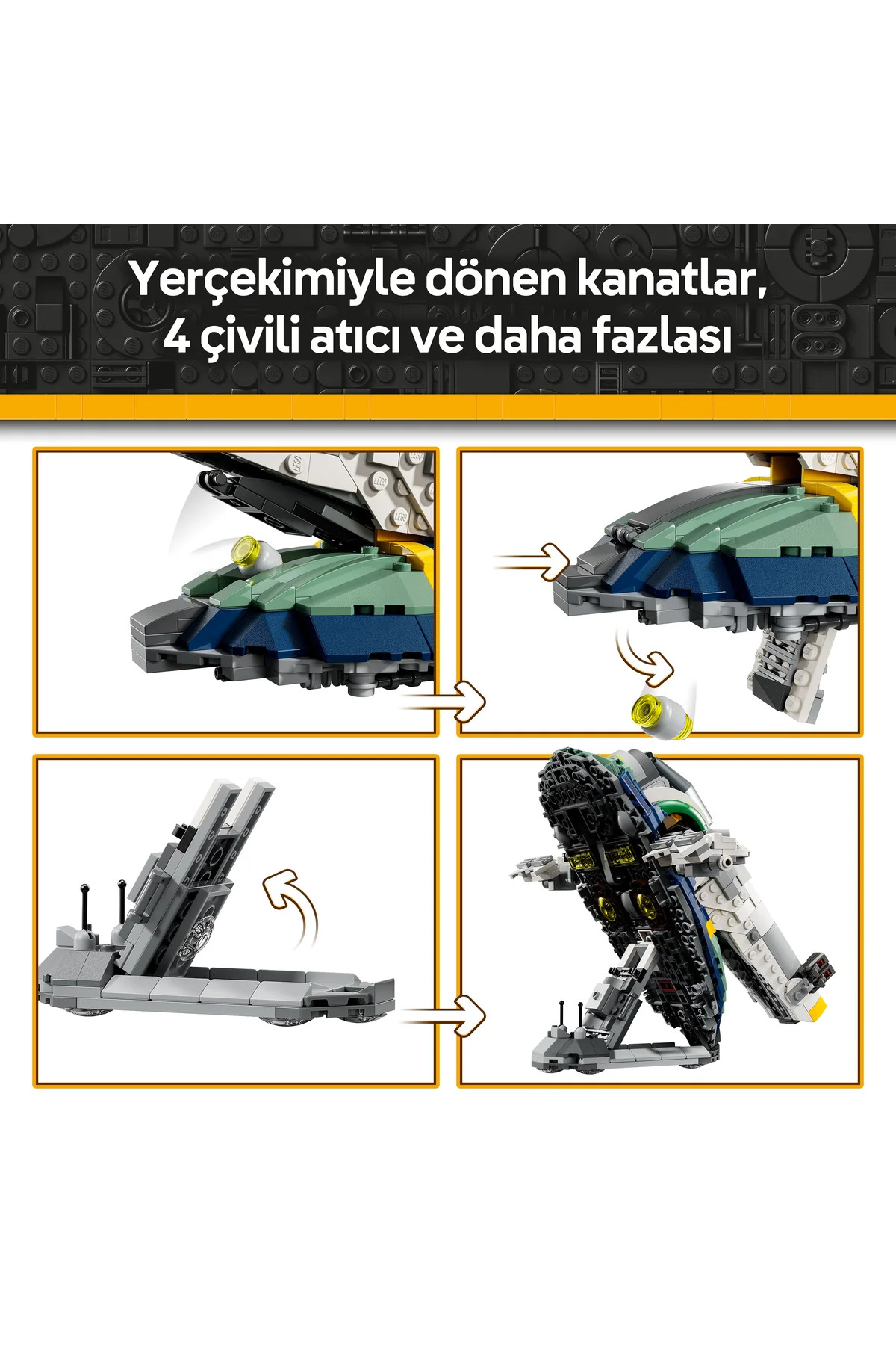 ® جنگ ستارگان: حملهٔ کلون‌ها – کشتی فضایی جانگو فِت ۷۵۴۳۳ – مجموعه ساختنی اسباب‌بازی ۹+ سال (۷۰۷P)