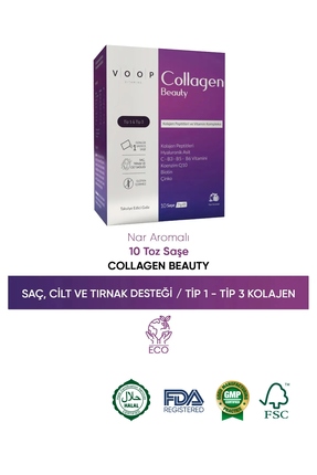 VOOP Collagen Beauty Yüksek Biyoaktif Hidrolize Kolajen %100 Saf Ve Doğal - 1...