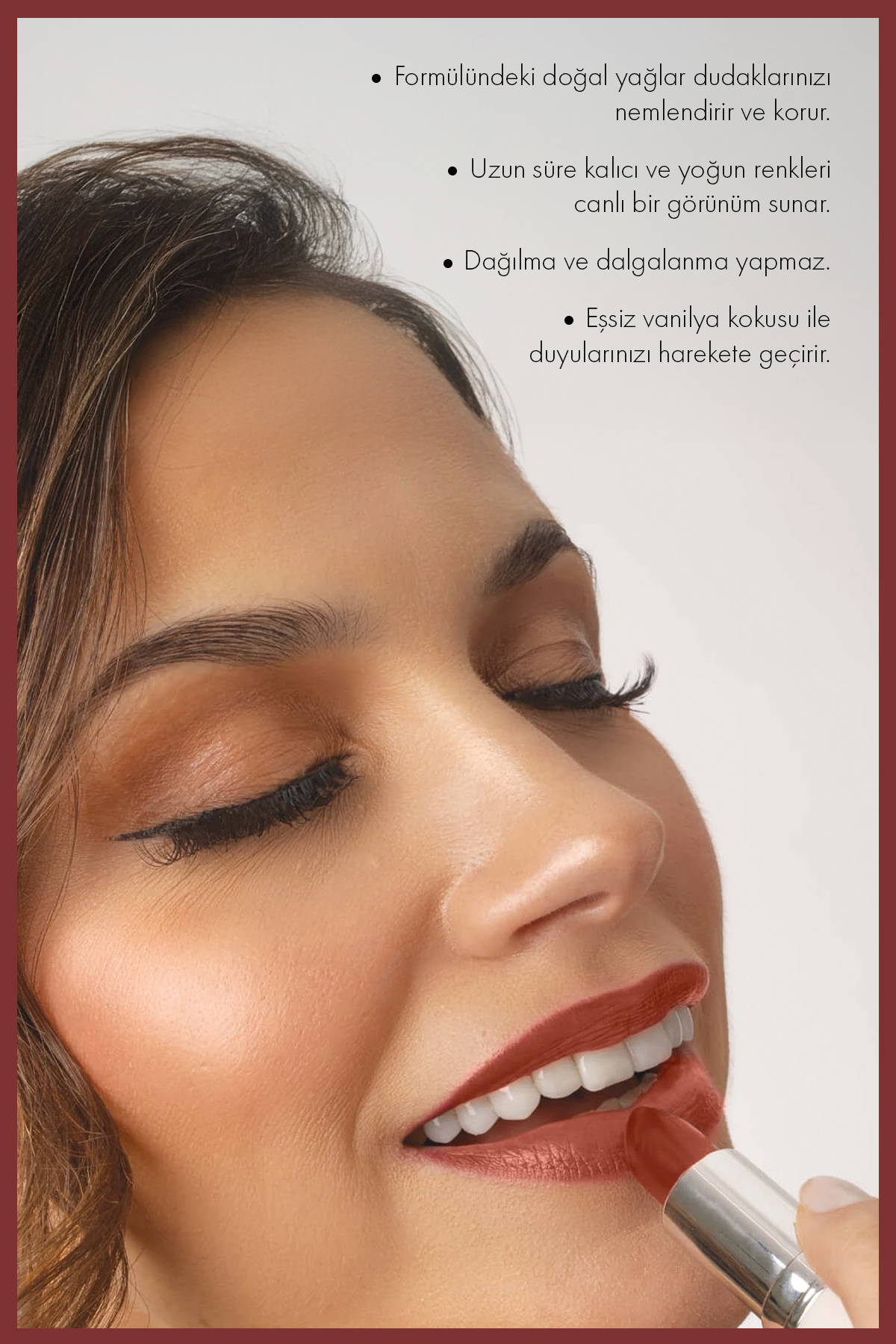 Creamy Lipstick - 08 Spice | Tarçın-Kiremit Rengi Kremsi Ruj — نارنجی LİPSTİCK08 — تصویر 2 از 5