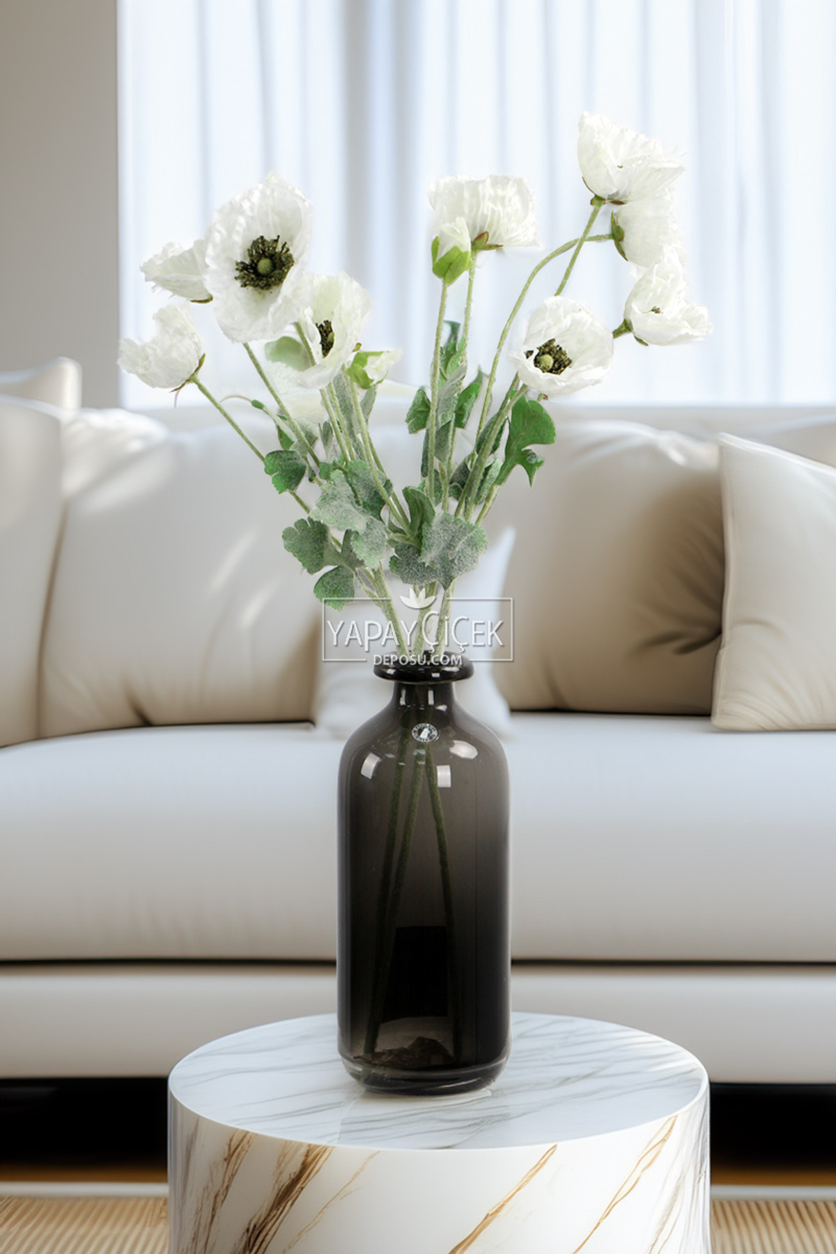 Artificial Flower 4-Piece Princess Flower Branch 60 cm White