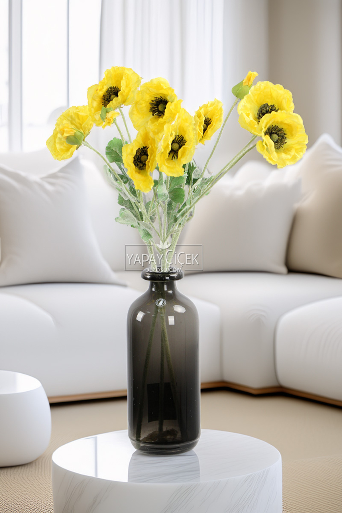 Artificial Flower 4-Piece Princess Flower Branch 60 cm Yellow