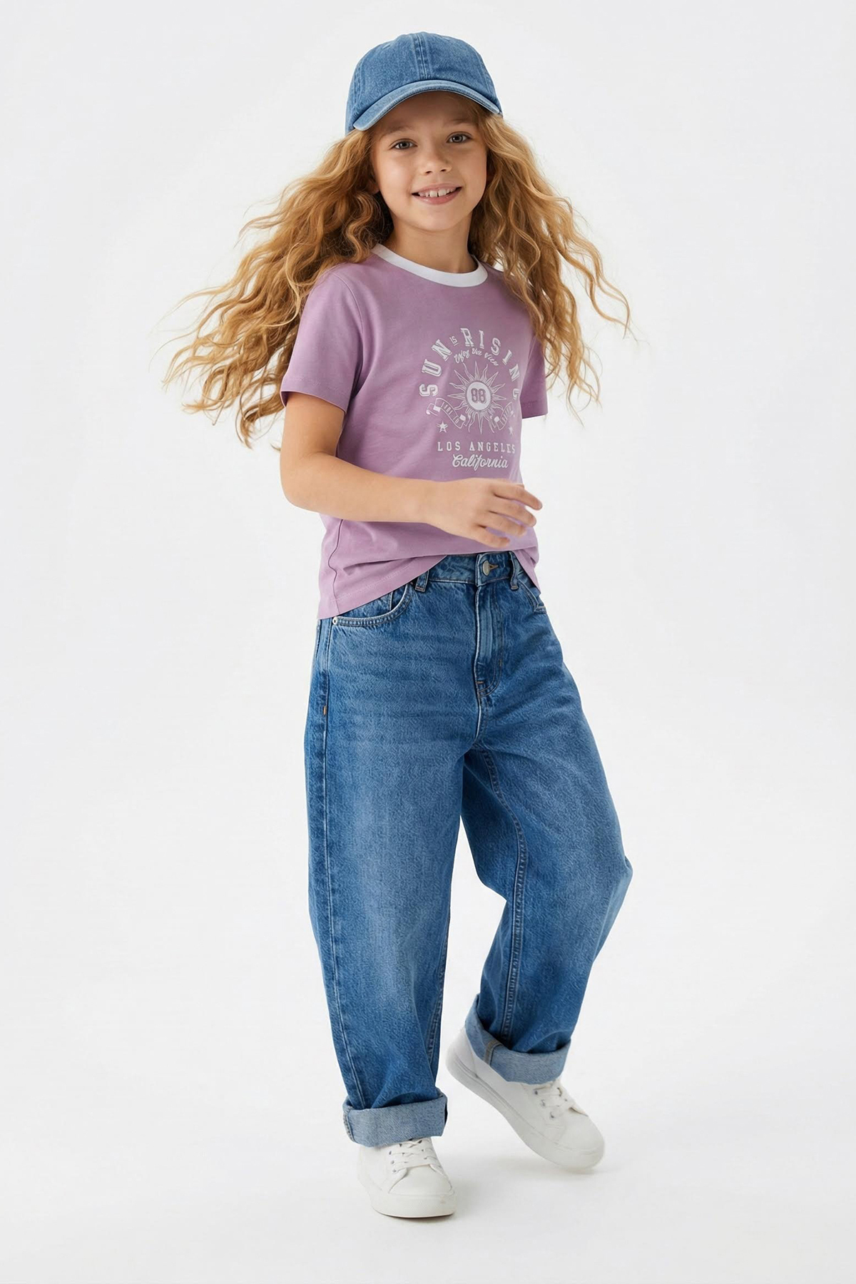 Trendyolmilla Kids Mor Erkek Çocuk %100 Pamuk Slogan Baskılı Regular Kalıp Kısa Kol Örme T-Shirt TKDSS25TS00042